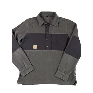 The North Face‎ Men's Davenport Pullover Fleece Gray Black Long Sleeve Size M